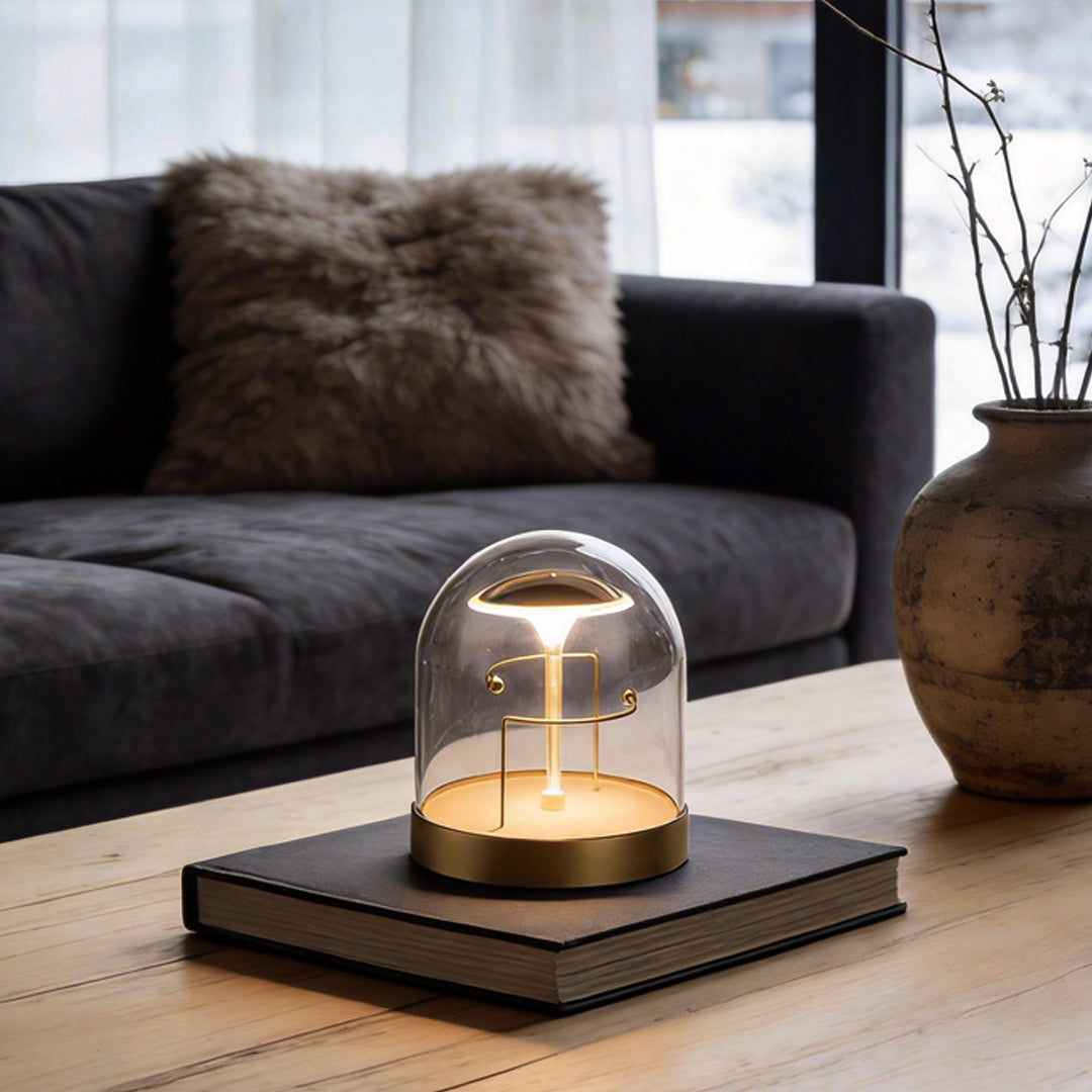 Glass Dome LED Fairy Tale Table Lamp - Decorative Night Light for Home Decor, Unique Gifts, and Bedroom Accent
