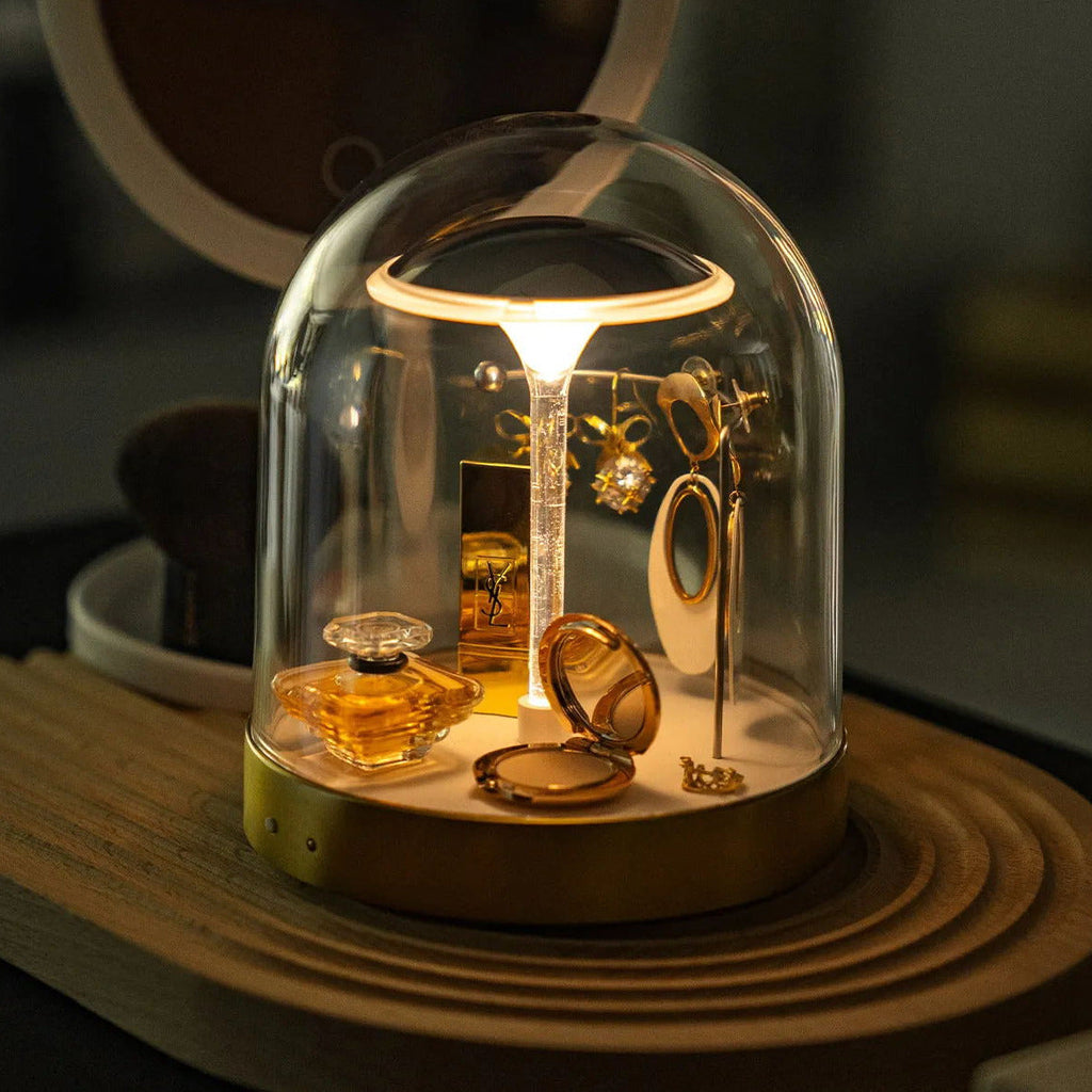 Glass Dome LED Fairy Tale Table Lamp - Decorative Night Light for Home Decor, Unique Gifts, and Bedroom Accent