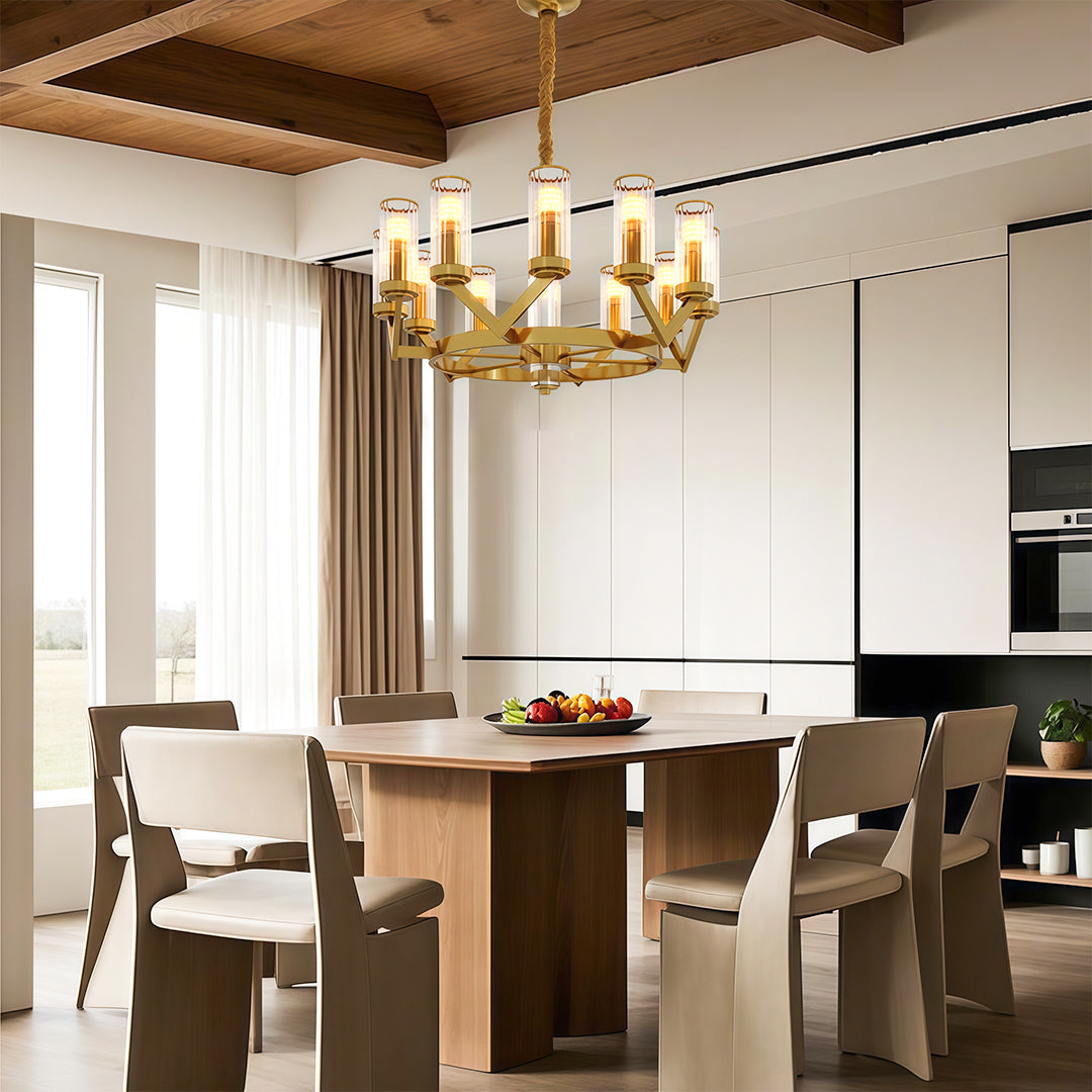 Luxury Copper Glass Drop Chandelier Ceiling Light