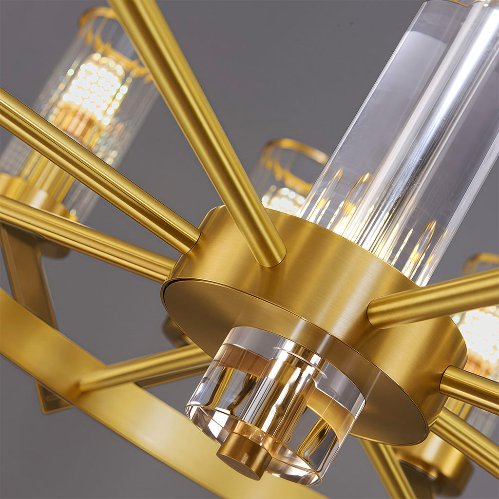 Luxury Copper Glass Drop Chandelier Ceiling Light