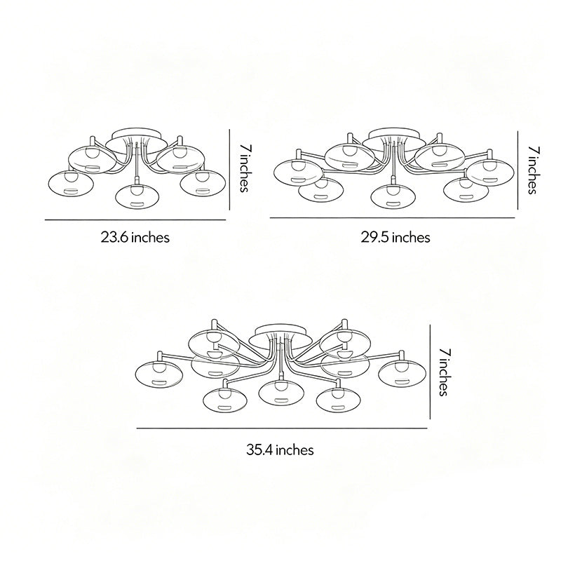 Modern LED Glass Flush Mount Ceiling Light - Creative Lighting Fixture