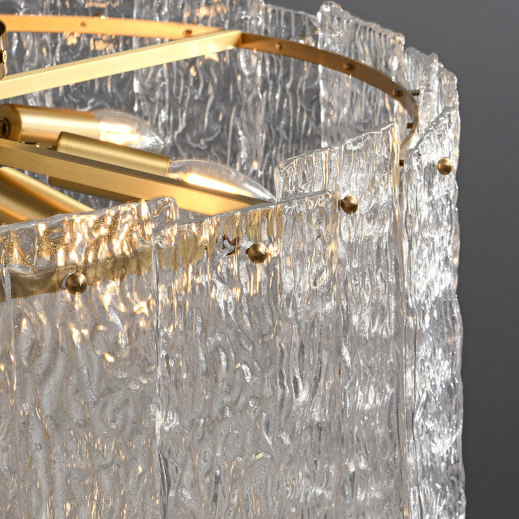 Luxury Full Copper Glass Flush Mount Lamp - Elegant Ambient Lighting