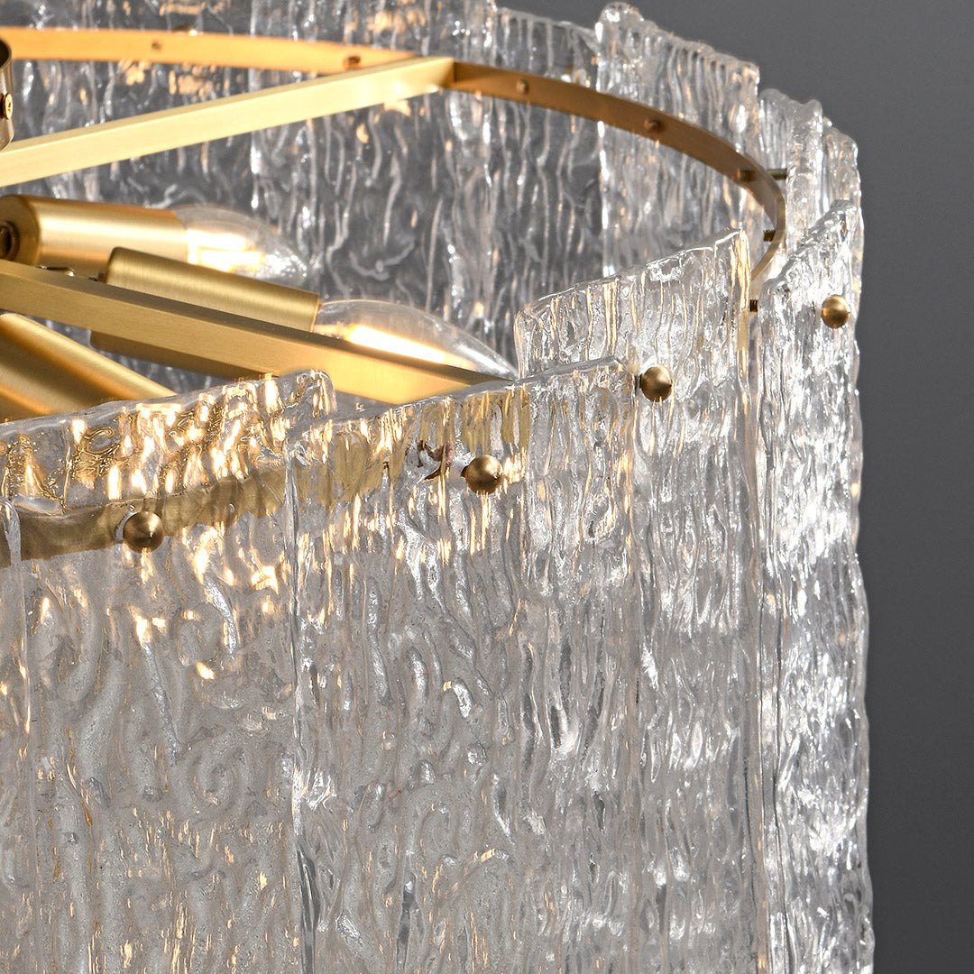 Luxury Full Copper Glass Flush Mount Lamp - Elegant Ambient Lighting