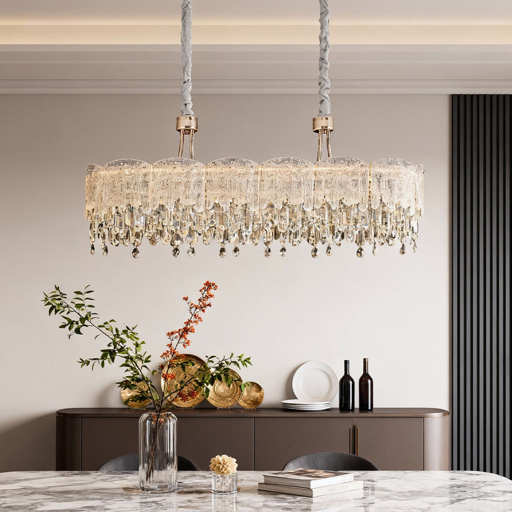 Glass Fringe Crystal Chandelier - French Luxury Ceiling Light