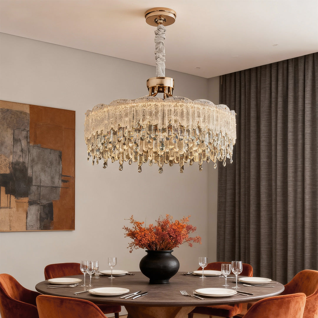 Glass Fringe Crystal Chandelier - French Luxury Ceiling Light