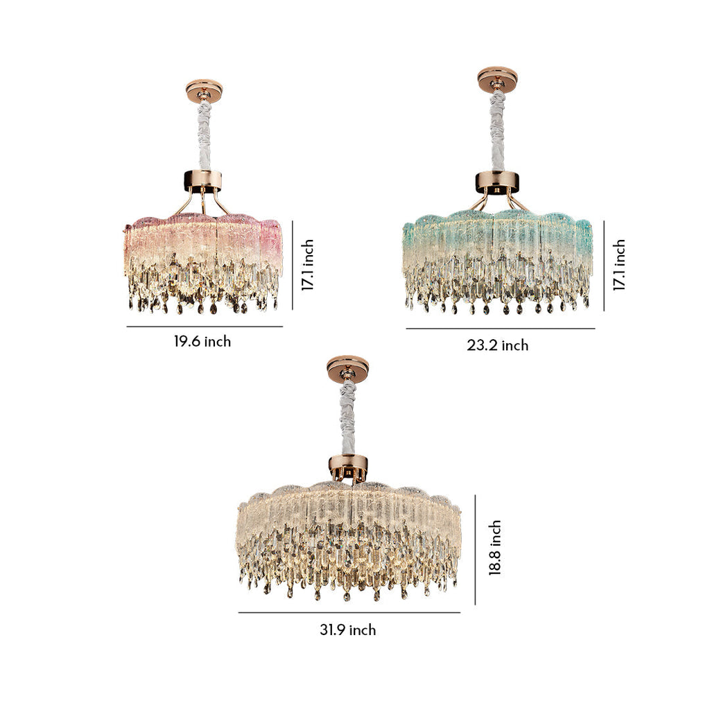 Glass Fringe Crystal Chandelier - French Luxury Ceiling Light