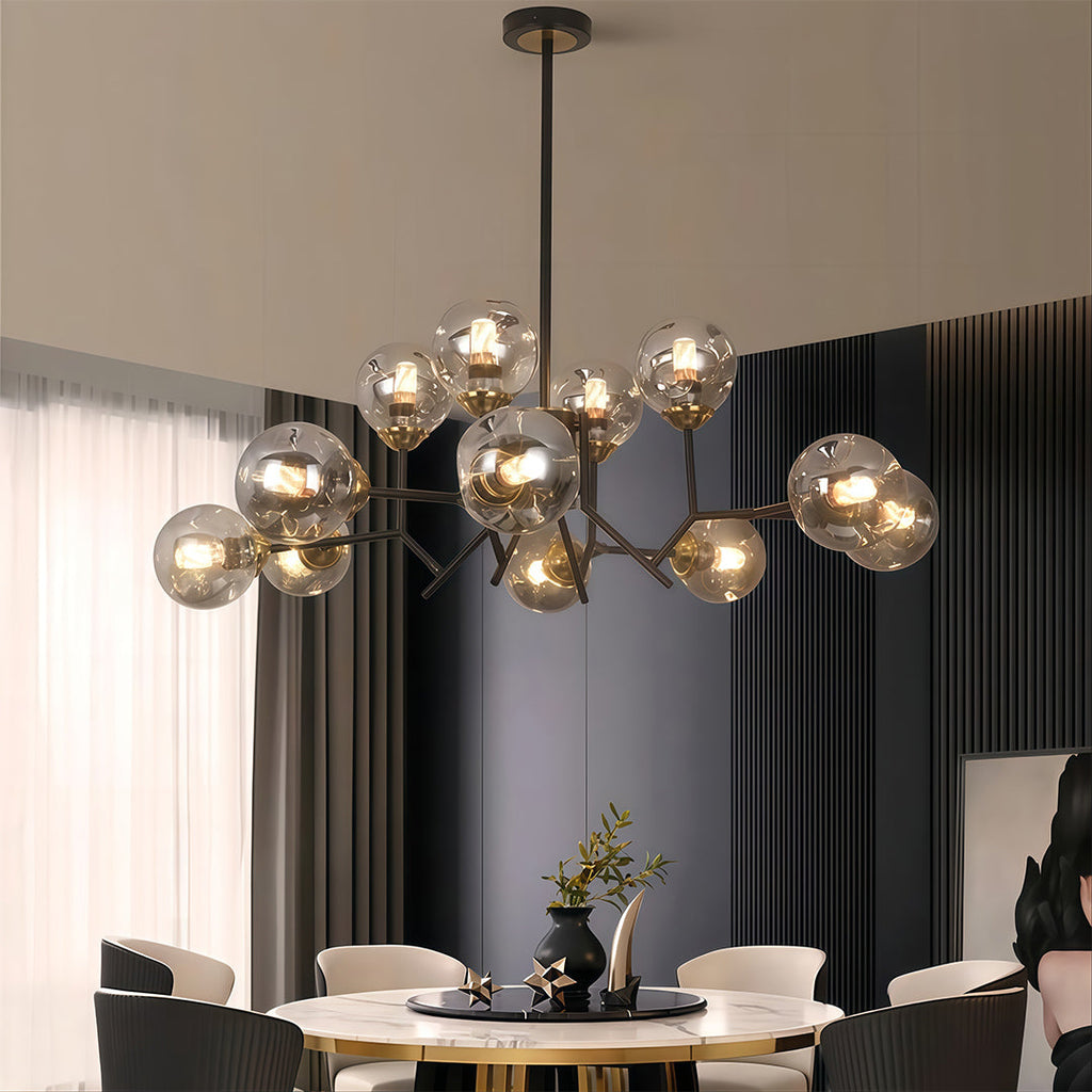 Glass Globe Chandeliers Nordic Luxury Retro Ceiling Light