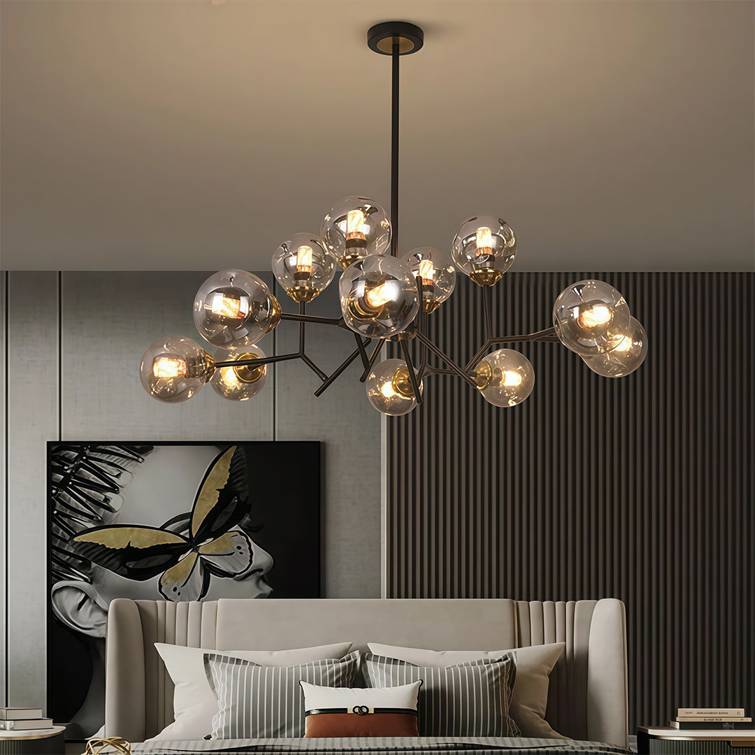 Glass Globe Chandeliers Nordic Luxury Retro Ceiling Light