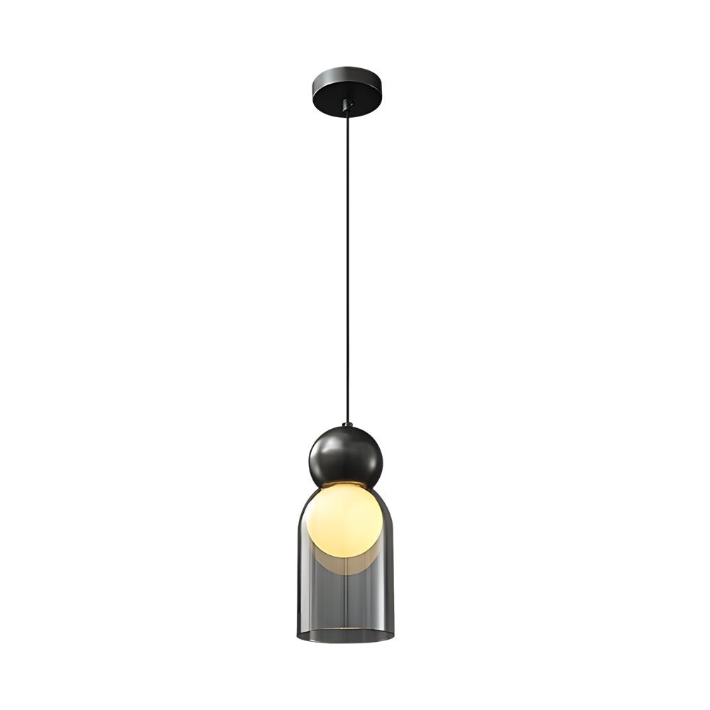 Glass Gourd Dimming Copper Pendant Light Modern Luxury 3-Step