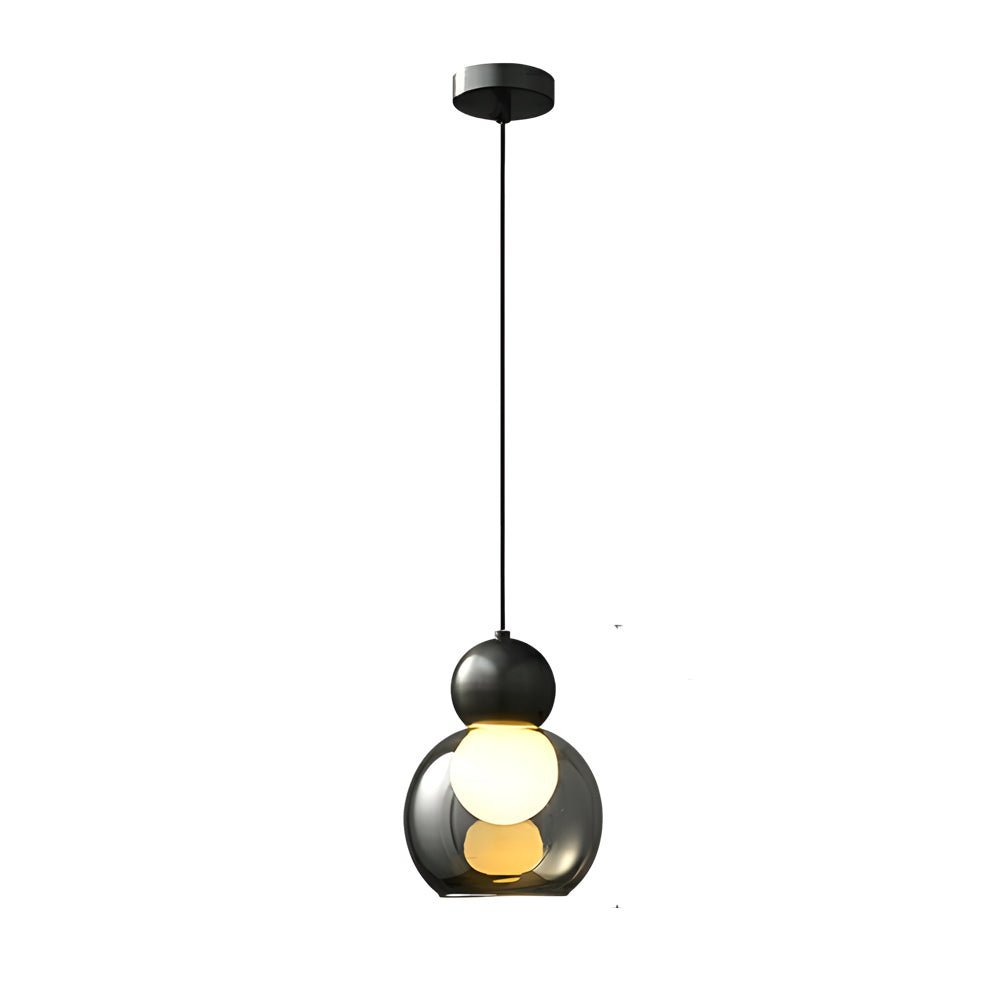 Glass Gourd Dimming Copper Pendant Light Modern Luxury 3-Step