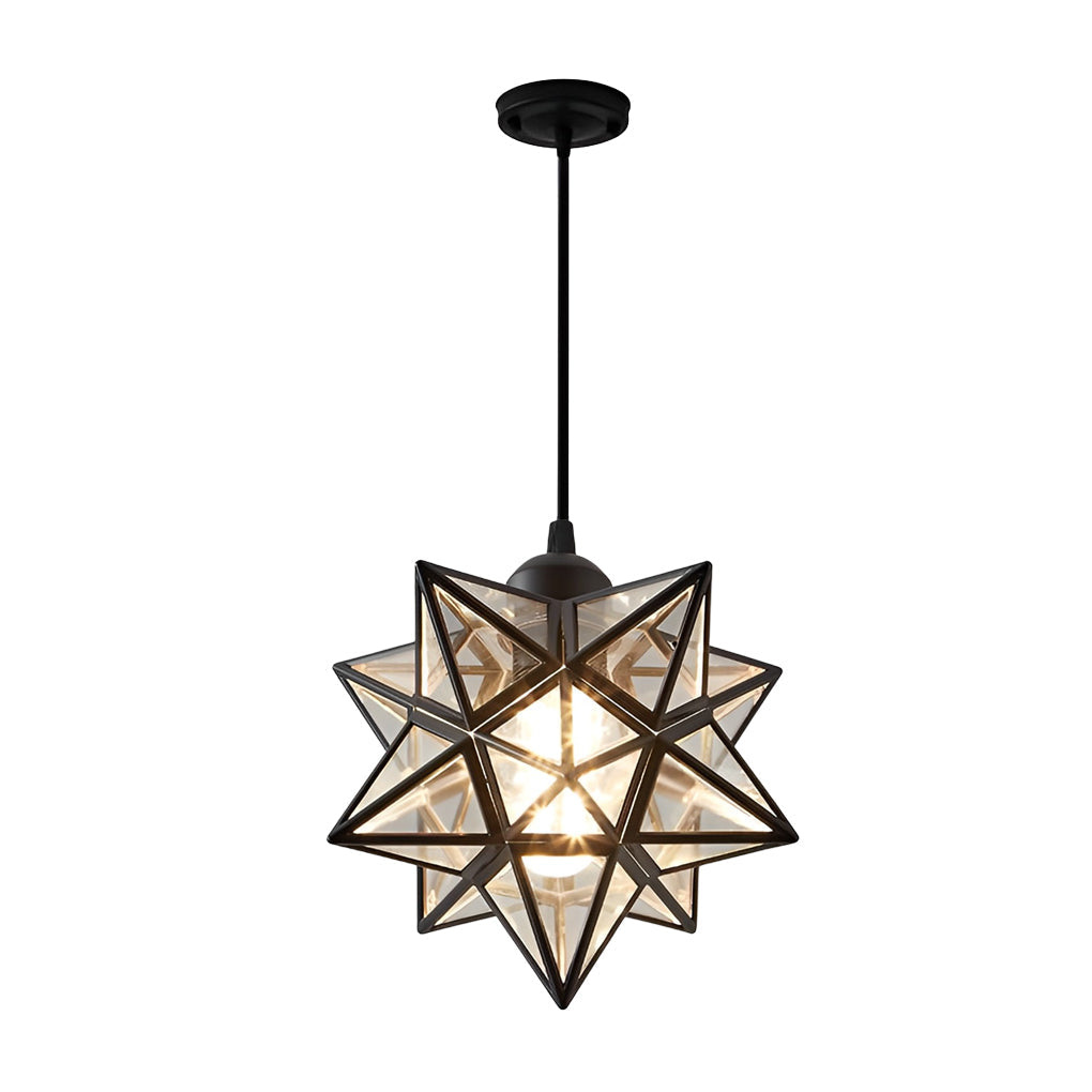 Glass Moravian Star Pendant Light - Modern Ceiling Lighting Fixture