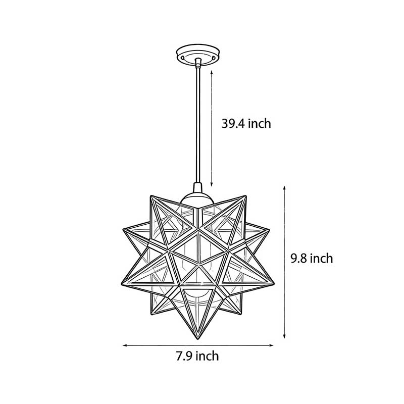 Glass Moravian Star Pendant Light - Modern Ceiling Lighting Fixture