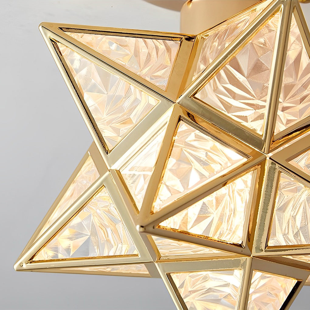 Glass Moravian Star Pendant Light - Modern Ceiling Lighting Fixture