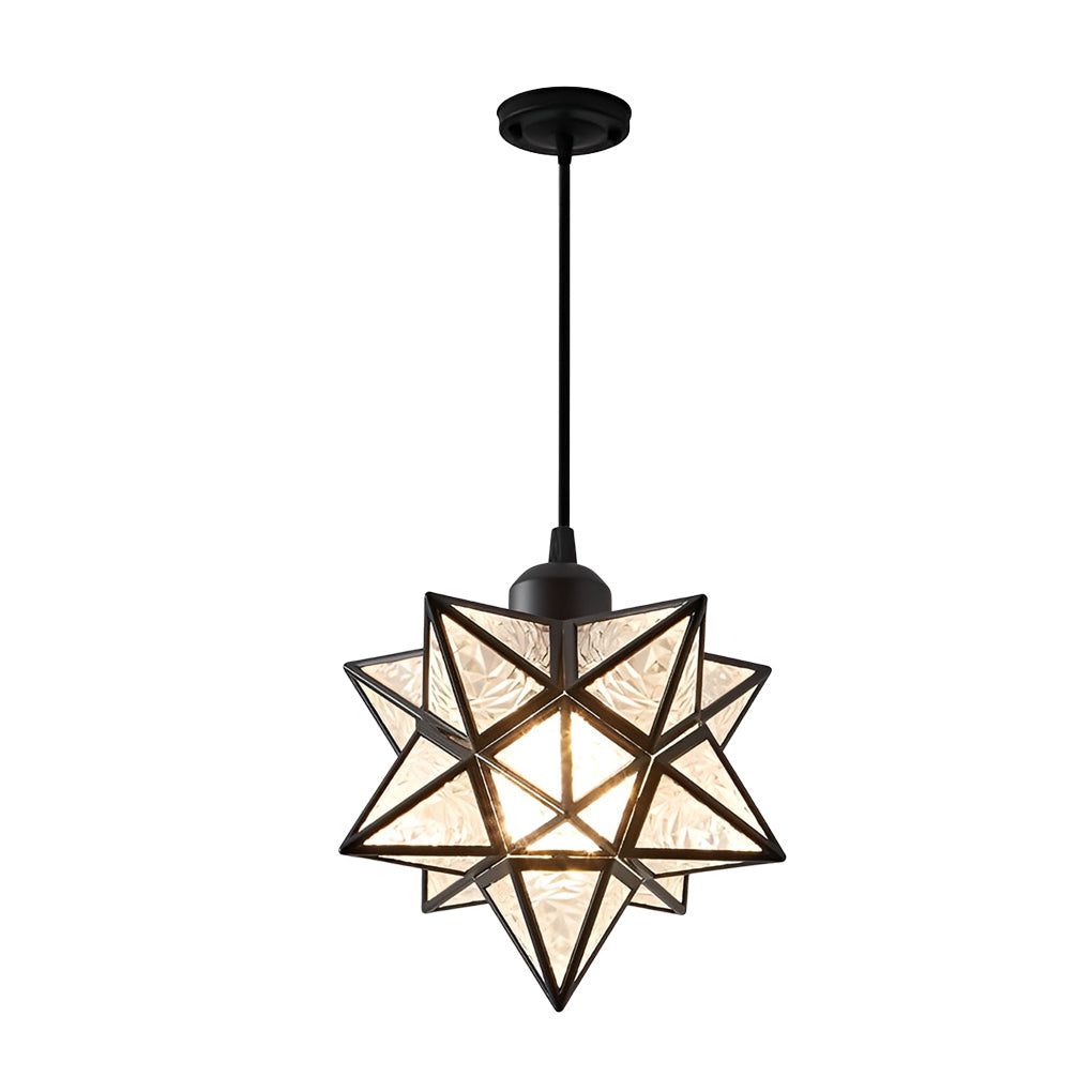 Glass Moravian Star Pendant Light - Modern Ceiling Lighting Fixture