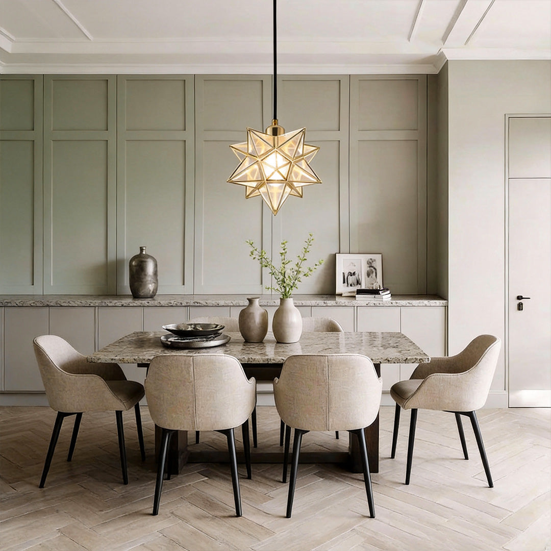 Glass Moravian Star Pendant Light - Modern Ceiling Lighting Fixture