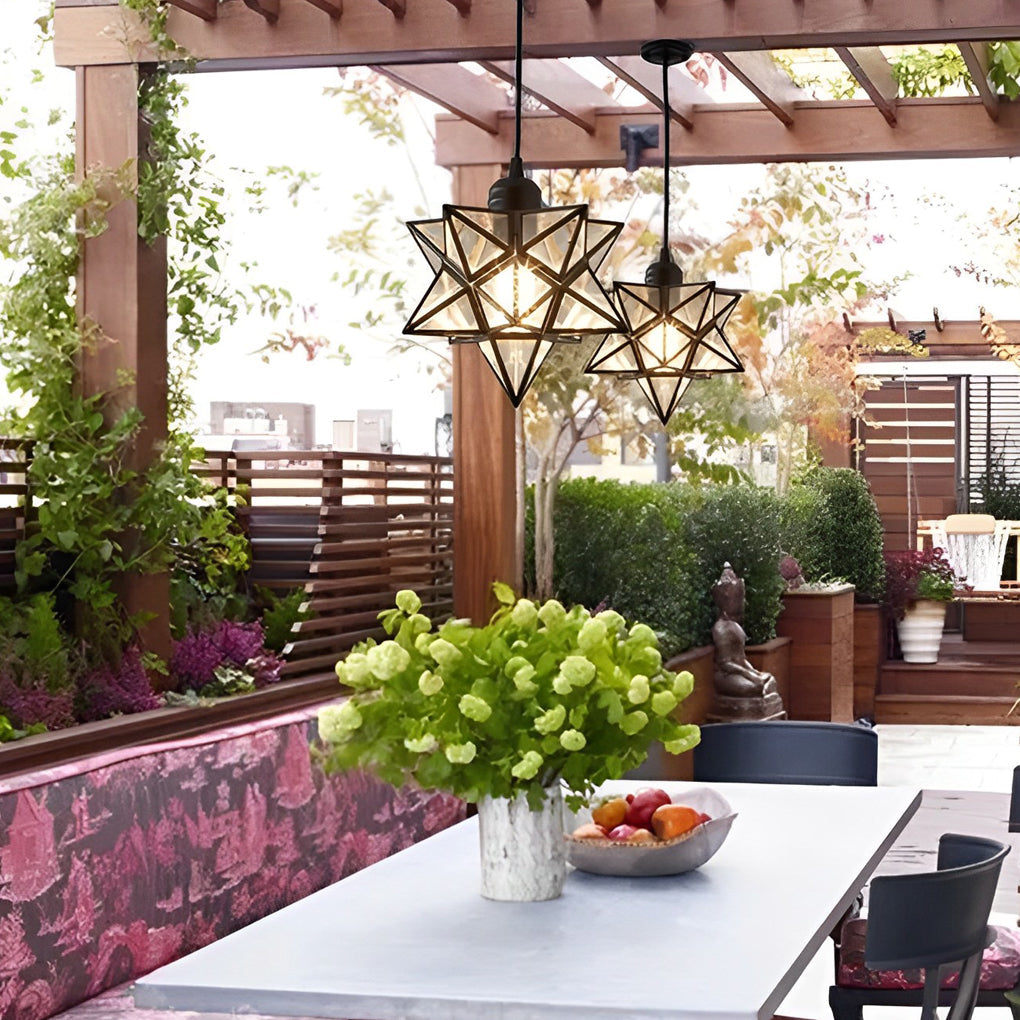 Glass Moravian Star Pendant Light - Modern Ceiling Lighting Fixture