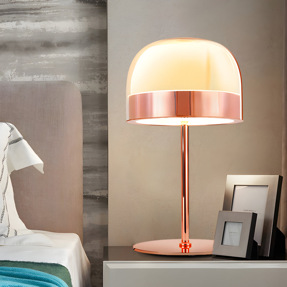 Glass Mushroom Table Lamp - Dome-Shaped LED Ambient Light for Home Décor