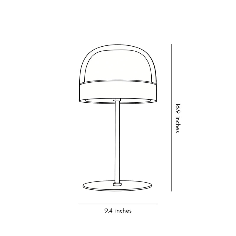 Glass Mushroom Table Lamp - Dome-Shaped LED Ambient Light for Home Décor