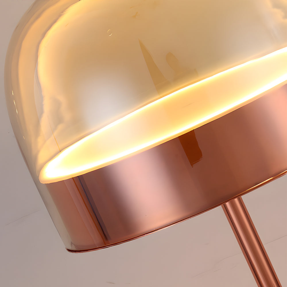 Glass Mushroom Table Lamp - Dome-Shaped LED Ambient Light for Home Décor