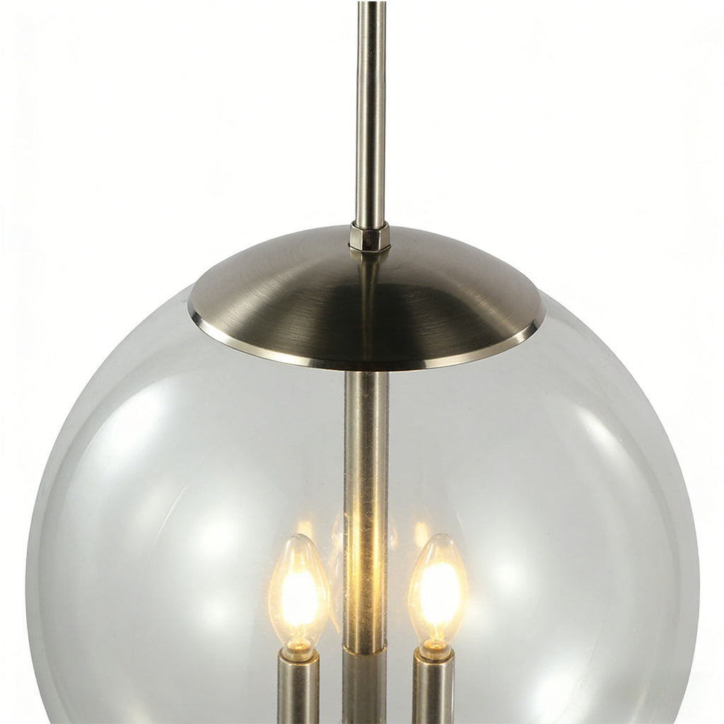 Glass Orb Pendant Light - Contemporary Chic Silver Ceiling Fixture
