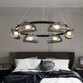Modern LED Glass Ring Chandelier - Stylish Ceiling Light Fixture