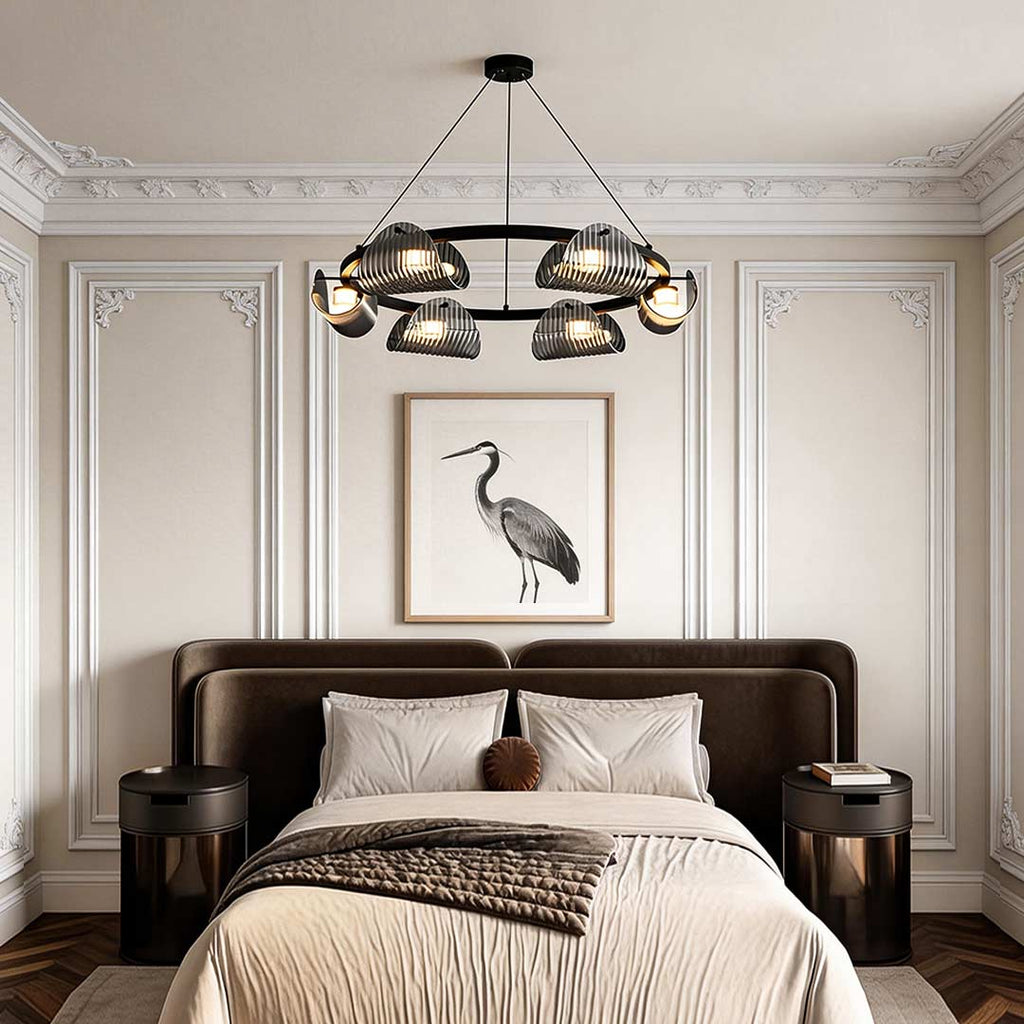 Modern LED Glass Ring Chandelier - Stylish Ceiling Light Fixture