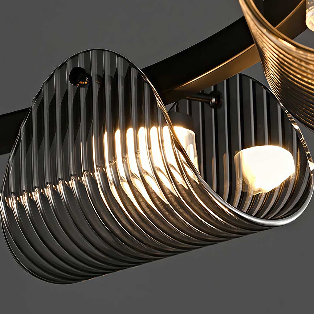 Modern LED Glass Ring Chandelier - Stylish Ceiling Light Fixture