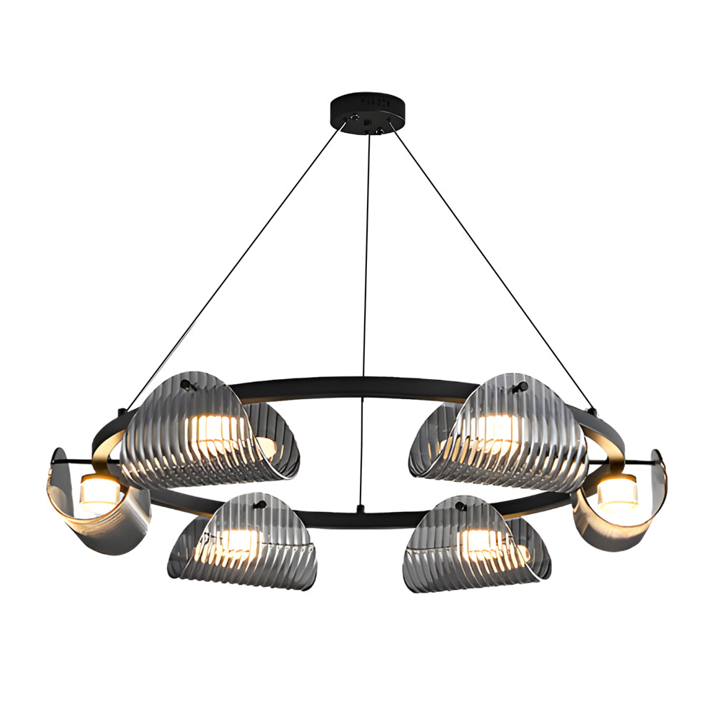 Modern LED Glass Ring Chandelier - Stylish Ceiling Light Fixture