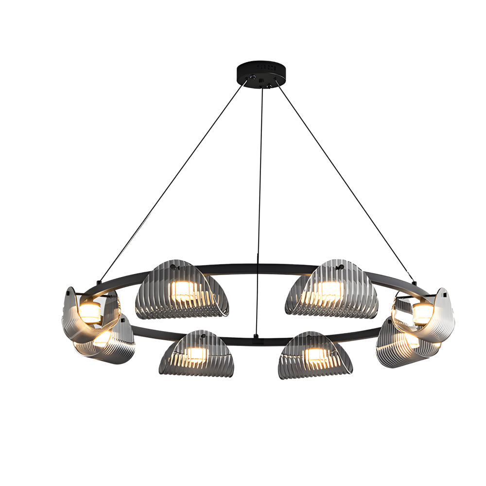 Modern LED Glass Ring Chandelier - Stylish Ceiling Light Fixture
