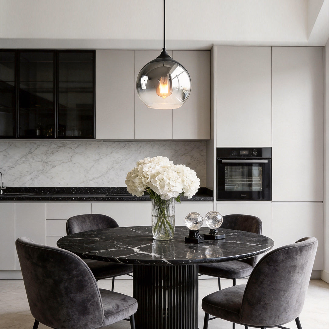 Modern Glass Round Pendant Light - Single Ball Ceiling Fixture
