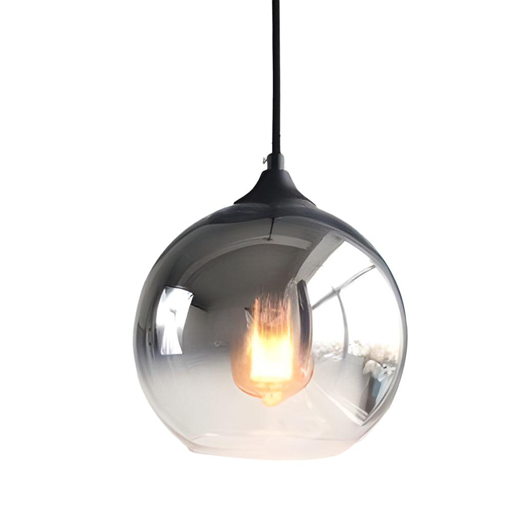 Modern Glass Round Pendant Light - Single Ball Ceiling Fixture