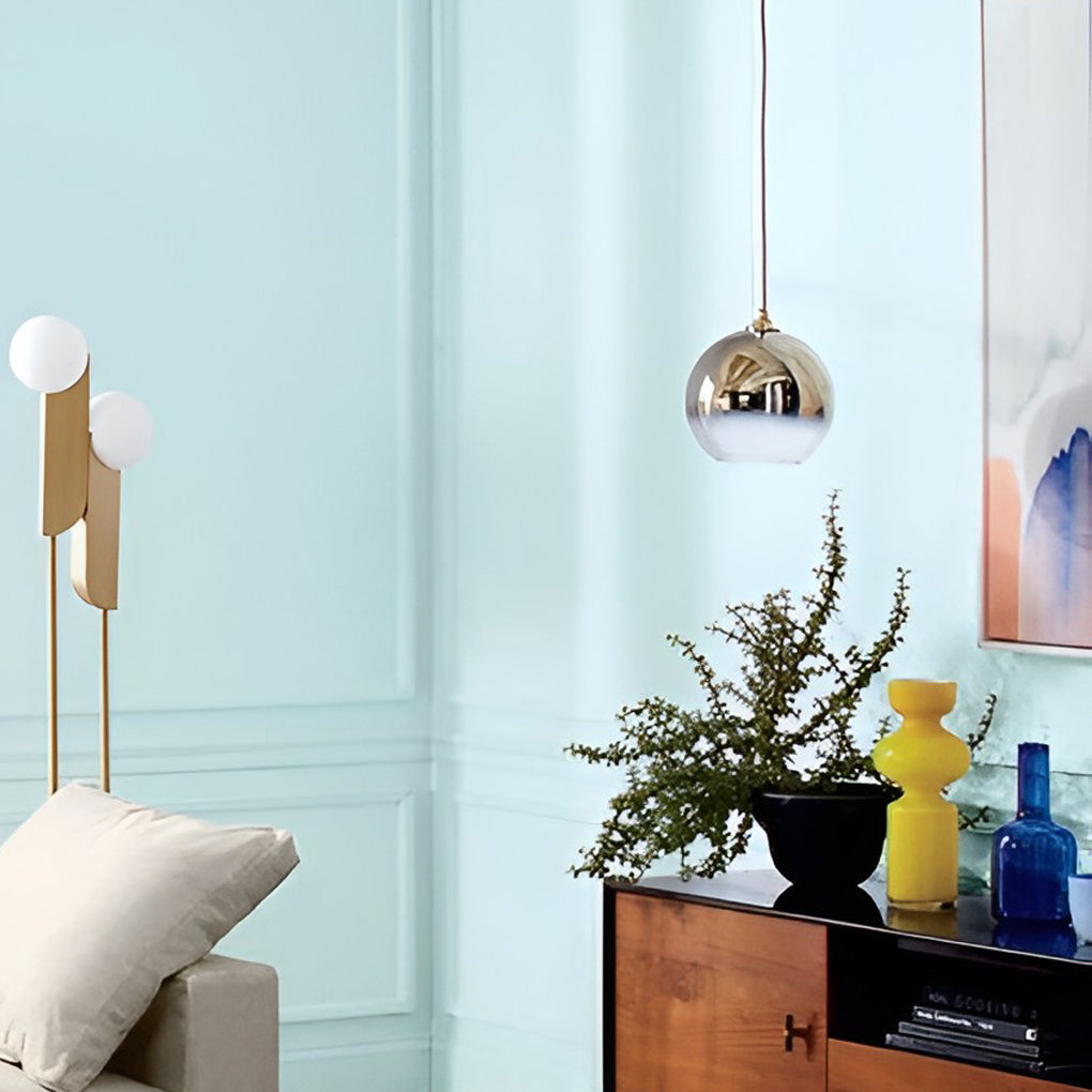 Modern Glass Round Pendant Light - Single Ball Ceiling Fixture