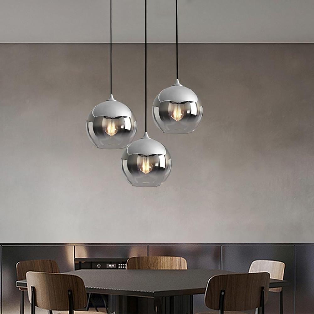 Modern Glass Round Pendant Light - Single Ball Ceiling Fixture