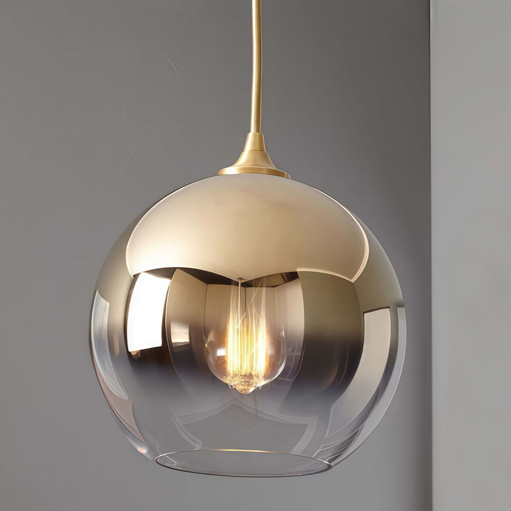 Modern Glass Round Pendant Light - Single Ball Ceiling Fixture