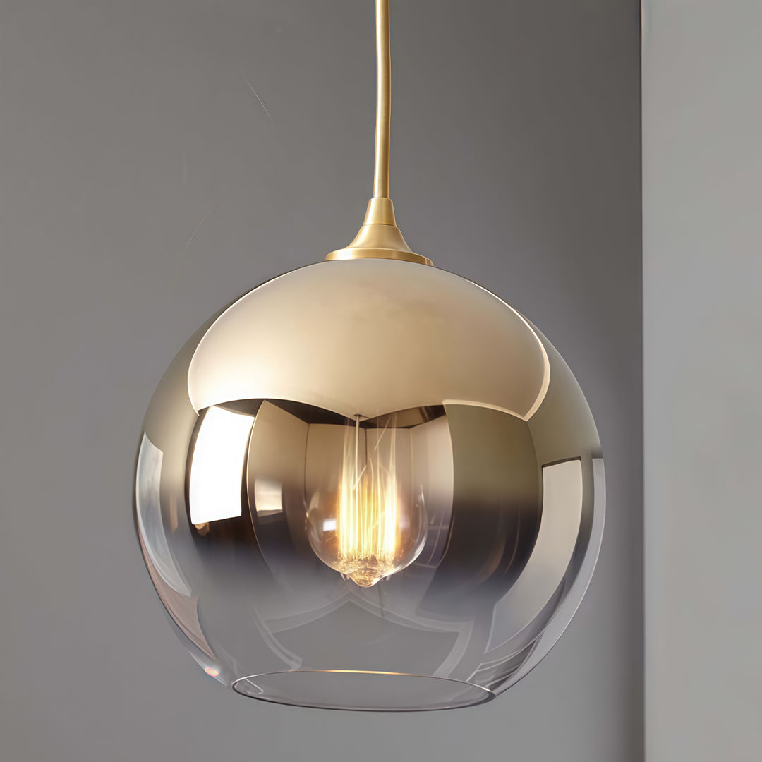 Modern Glass Round Pendant Light - Single Ball Ceiling Fixture