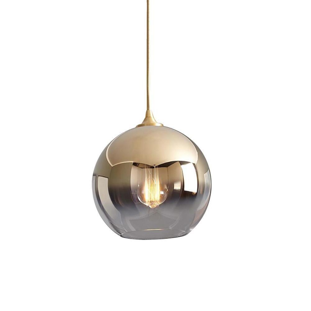 Modern Glass Round Pendant Light - Single Ball Ceiling Fixture