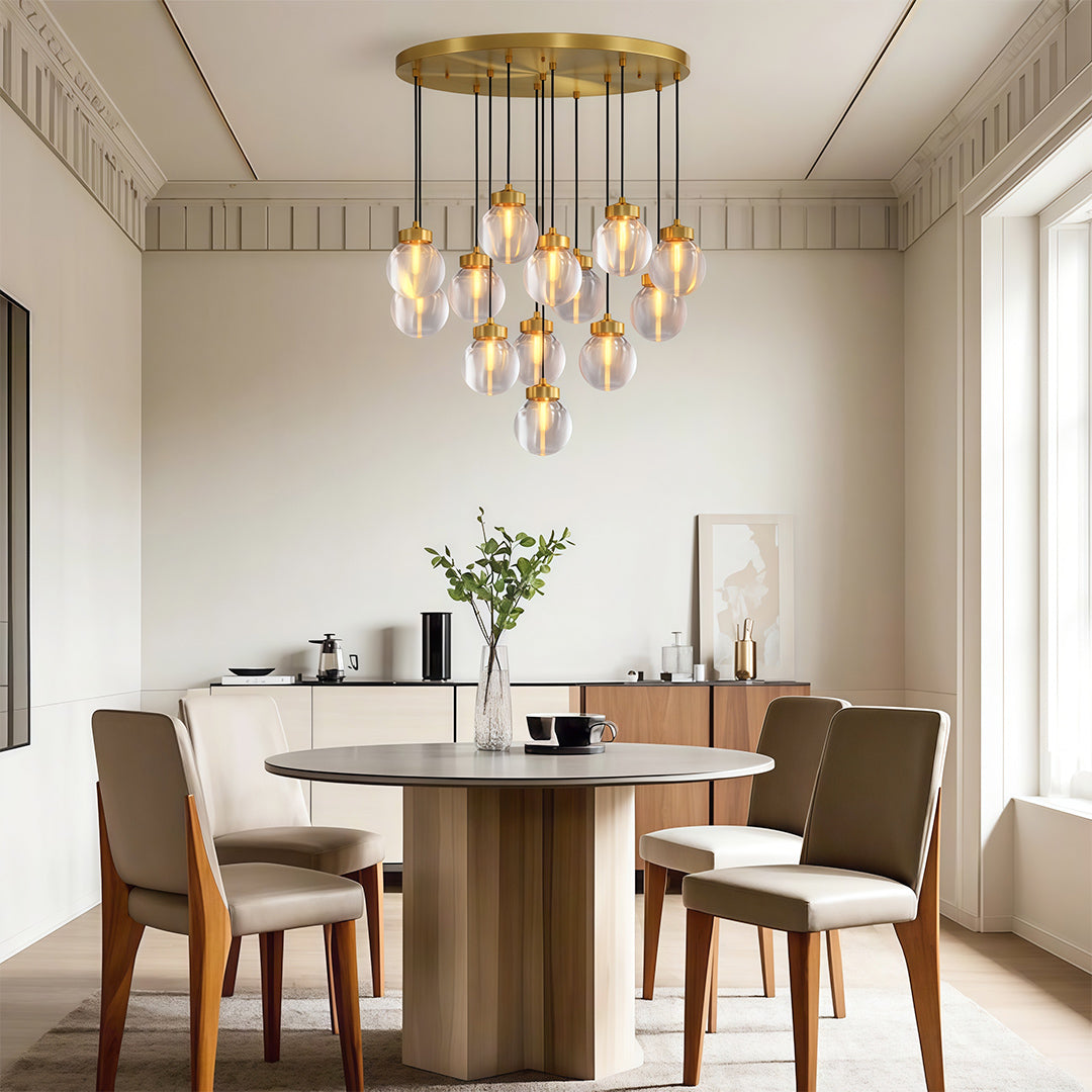 Modern Copper Chandelier Luxury Glass Ceiling Light