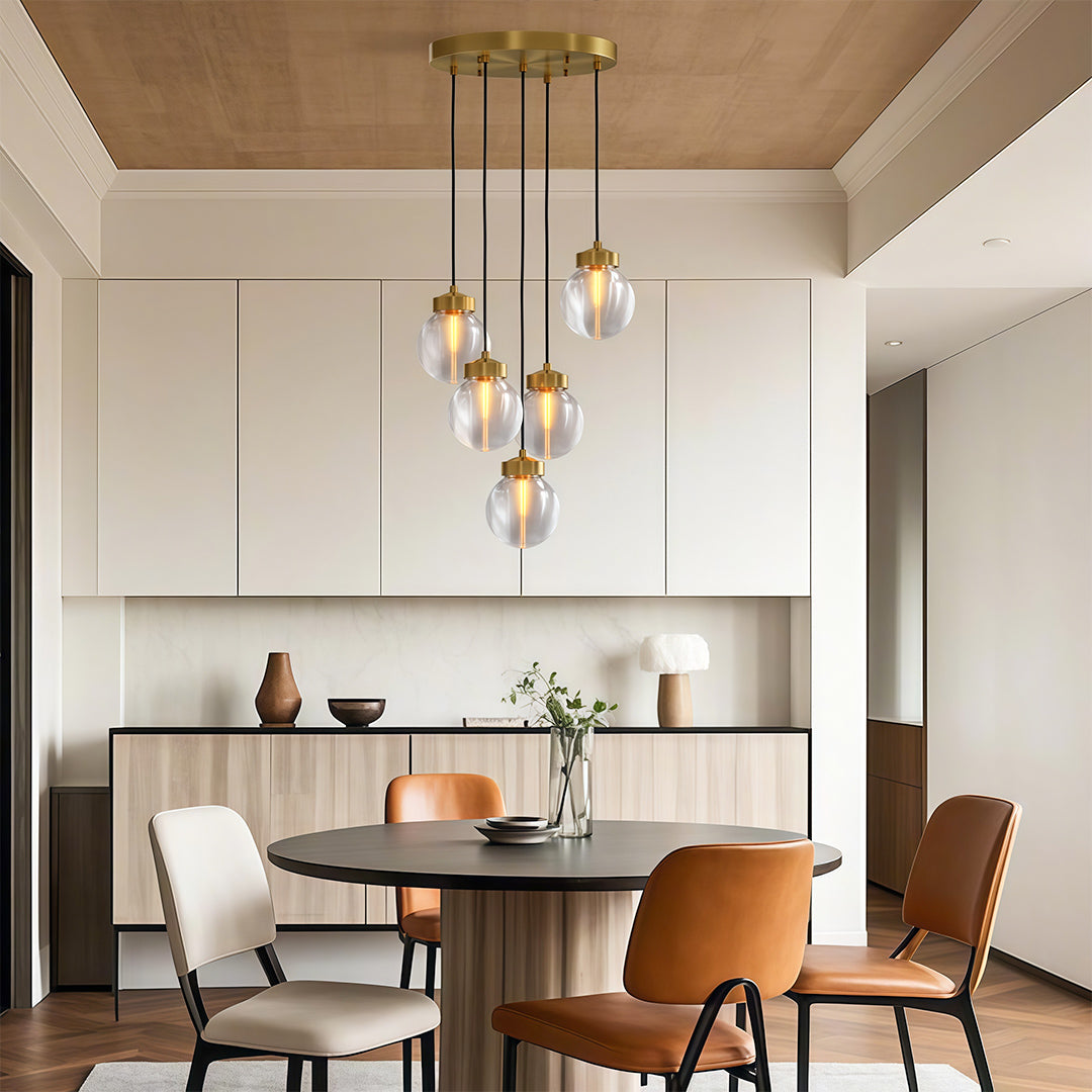 Modern Copper Chandelier Luxury Glass Ceiling Light