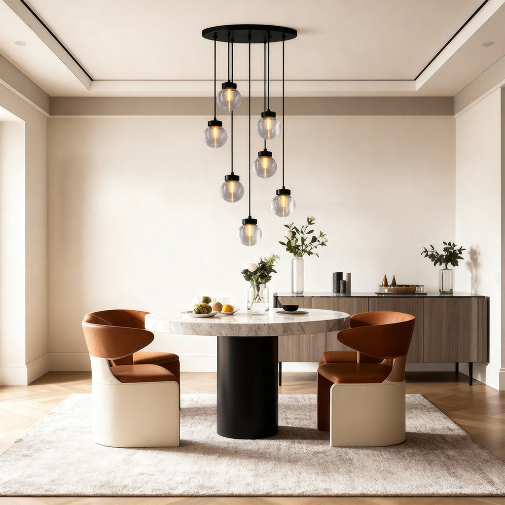 Modern Copper Chandelier Luxury Glass Ceiling Light