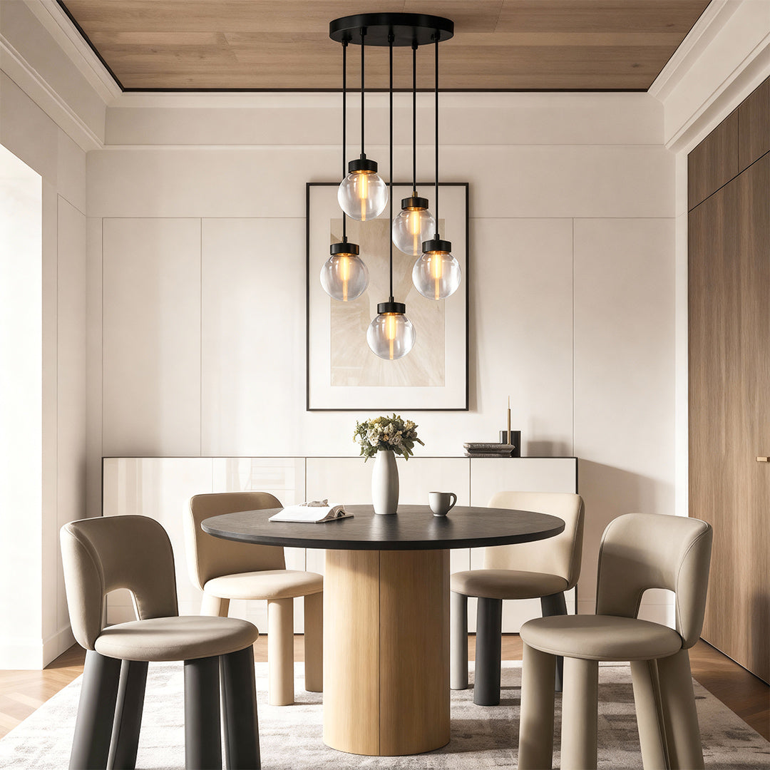 Modern Copper Chandelier Luxury Glass Ceiling Light