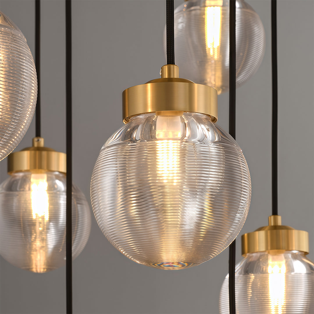 Modern Copper Chandelier Luxury Glass Ceiling Light