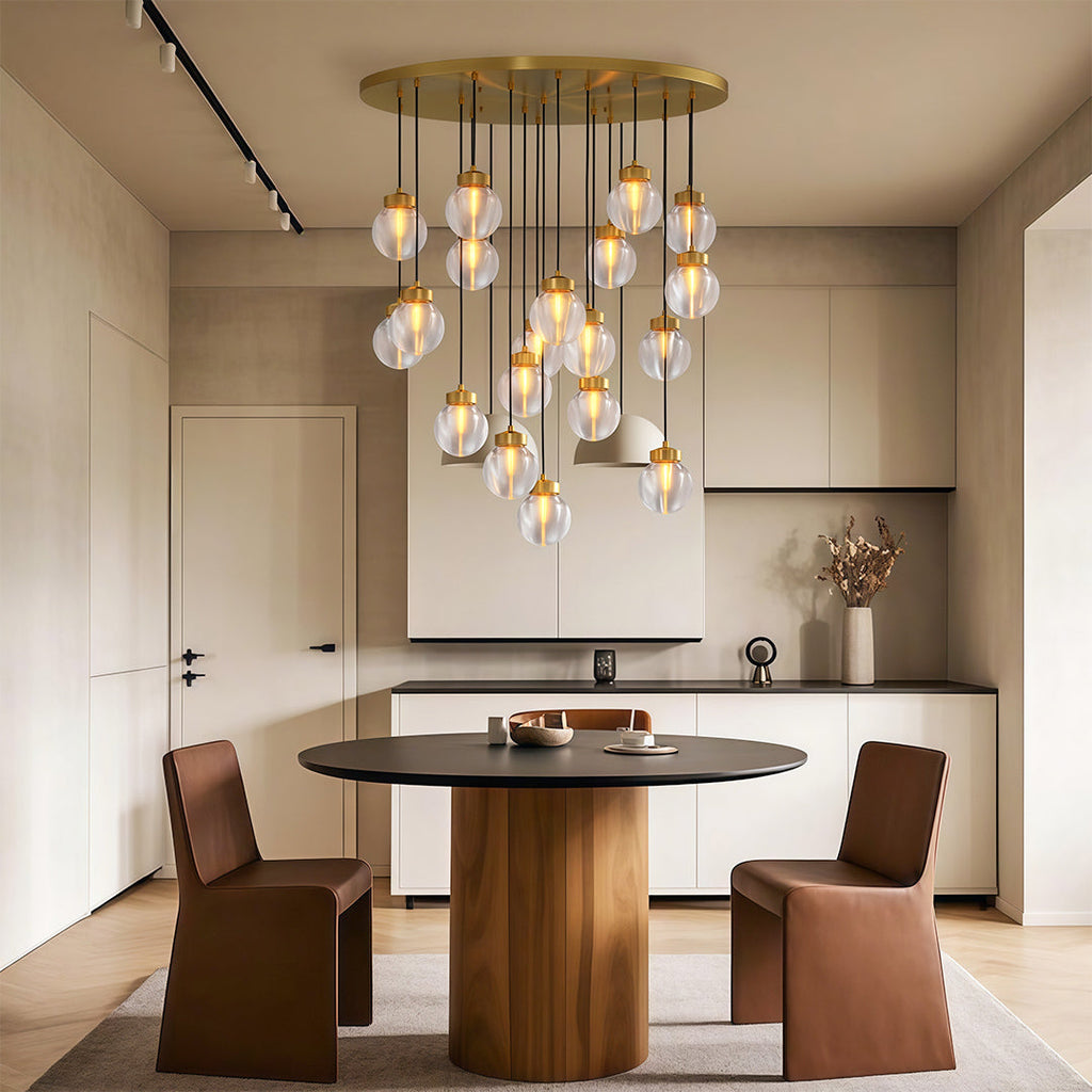 Modern Copper Chandelier Luxury Glass Ceiling Light