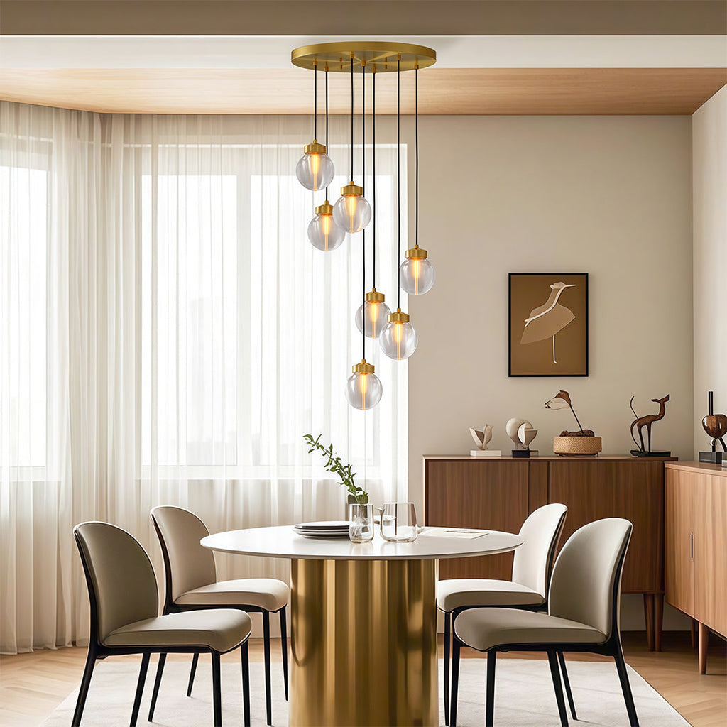 Modern Copper Chandelier Luxury Glass Ceiling Light
