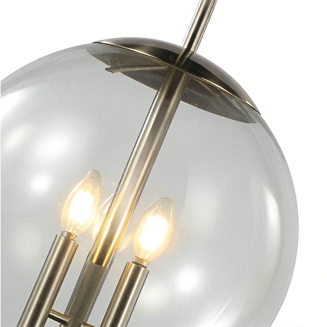 Glass Orb Pendant Light - Contemporary Chic Silver Ceiling Fixture