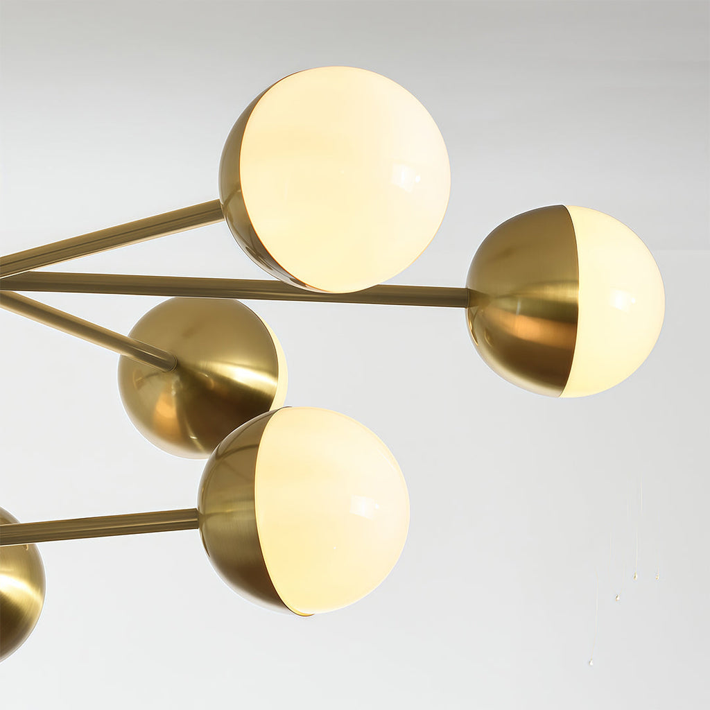 Globe Light Chandelier - Modern Solid Copper Ceiling Fixture