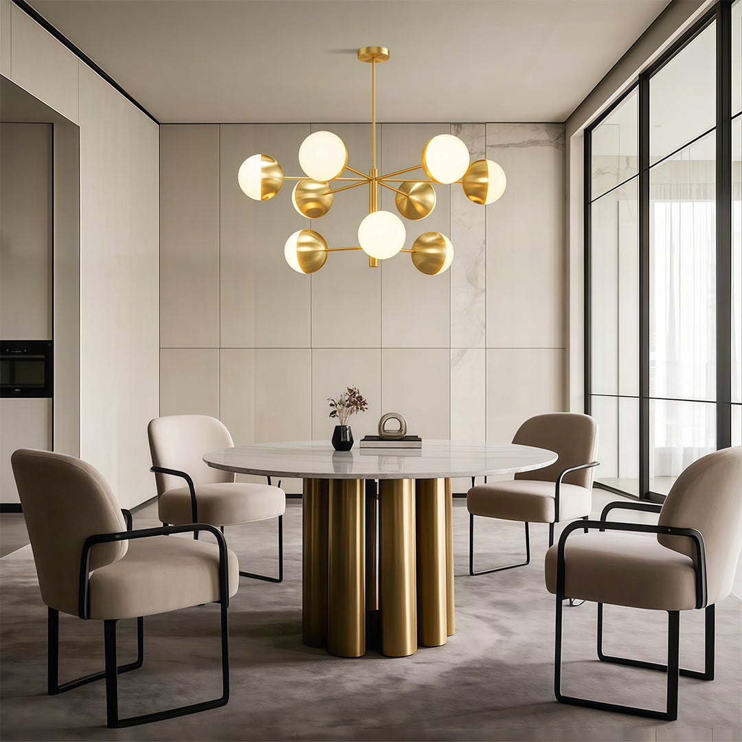 Globe Light Chandelier - Modern Solid Copper Ceiling Fixture
