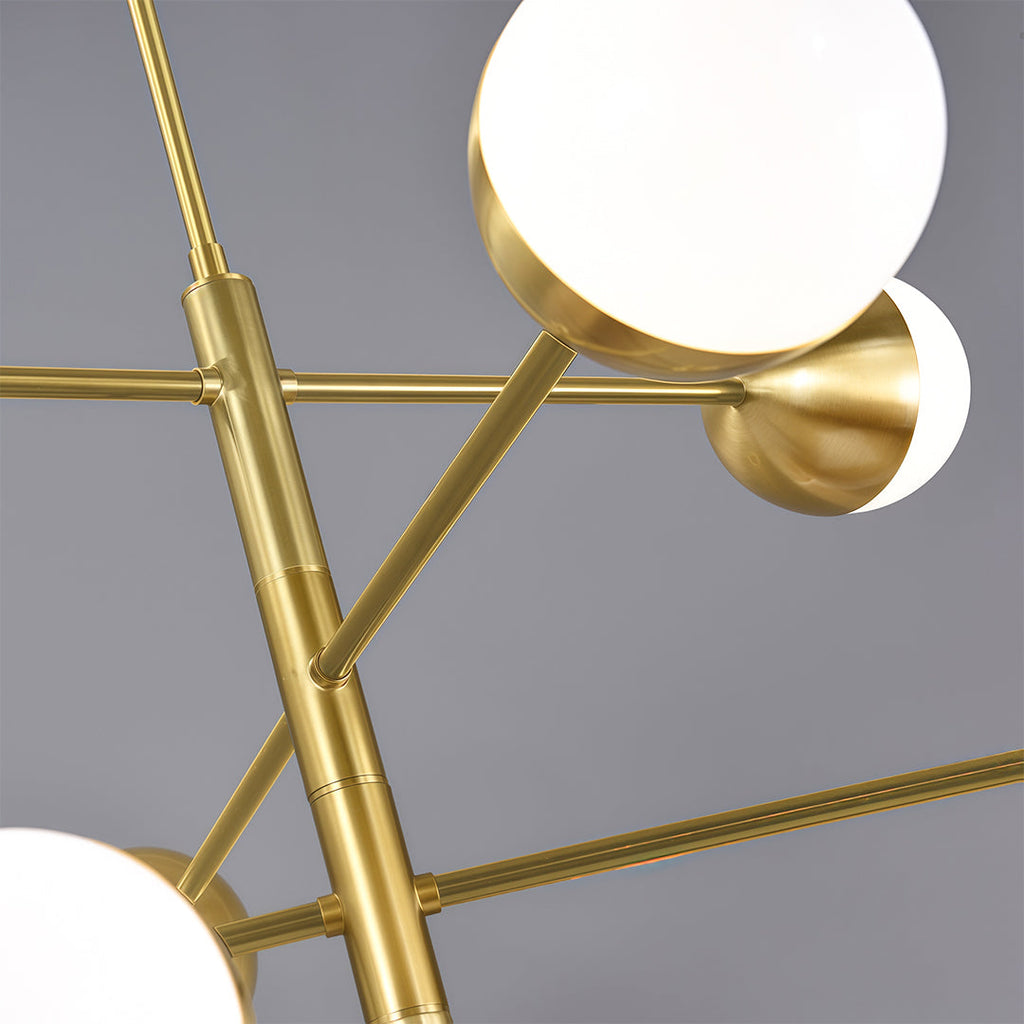 Globe Light Chandelier - Modern Solid Copper Ceiling Fixture