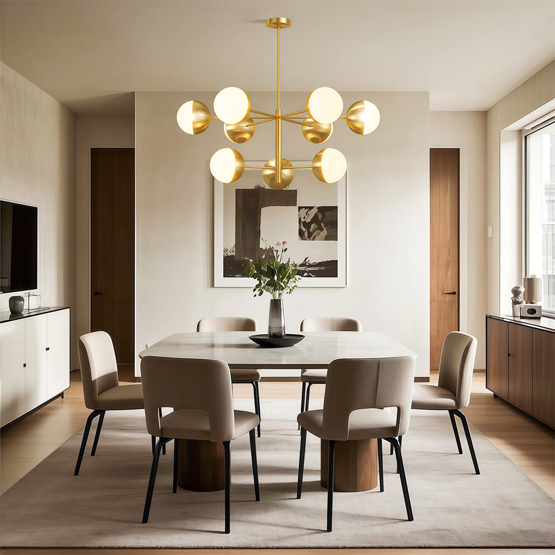 Globe Light Chandelier - Modern Solid Copper Ceiling Fixture