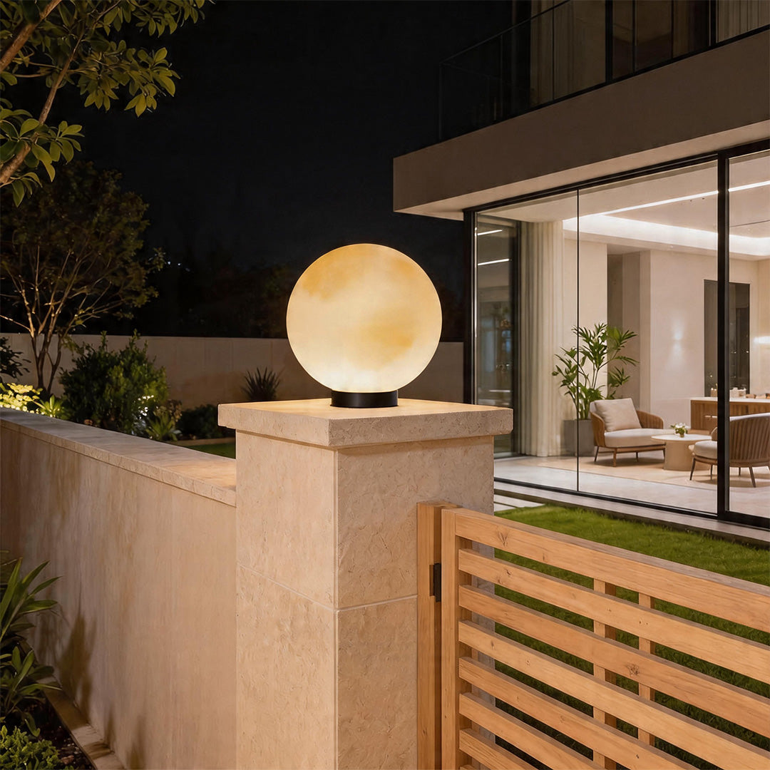 Moon Pillar Lights Waterproof LED Resin Lamp - Modern Decorative Lighting for Home & Garden