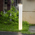 Modern Waterproof Solar Lawn Light - Cylindrical White Lamp Post